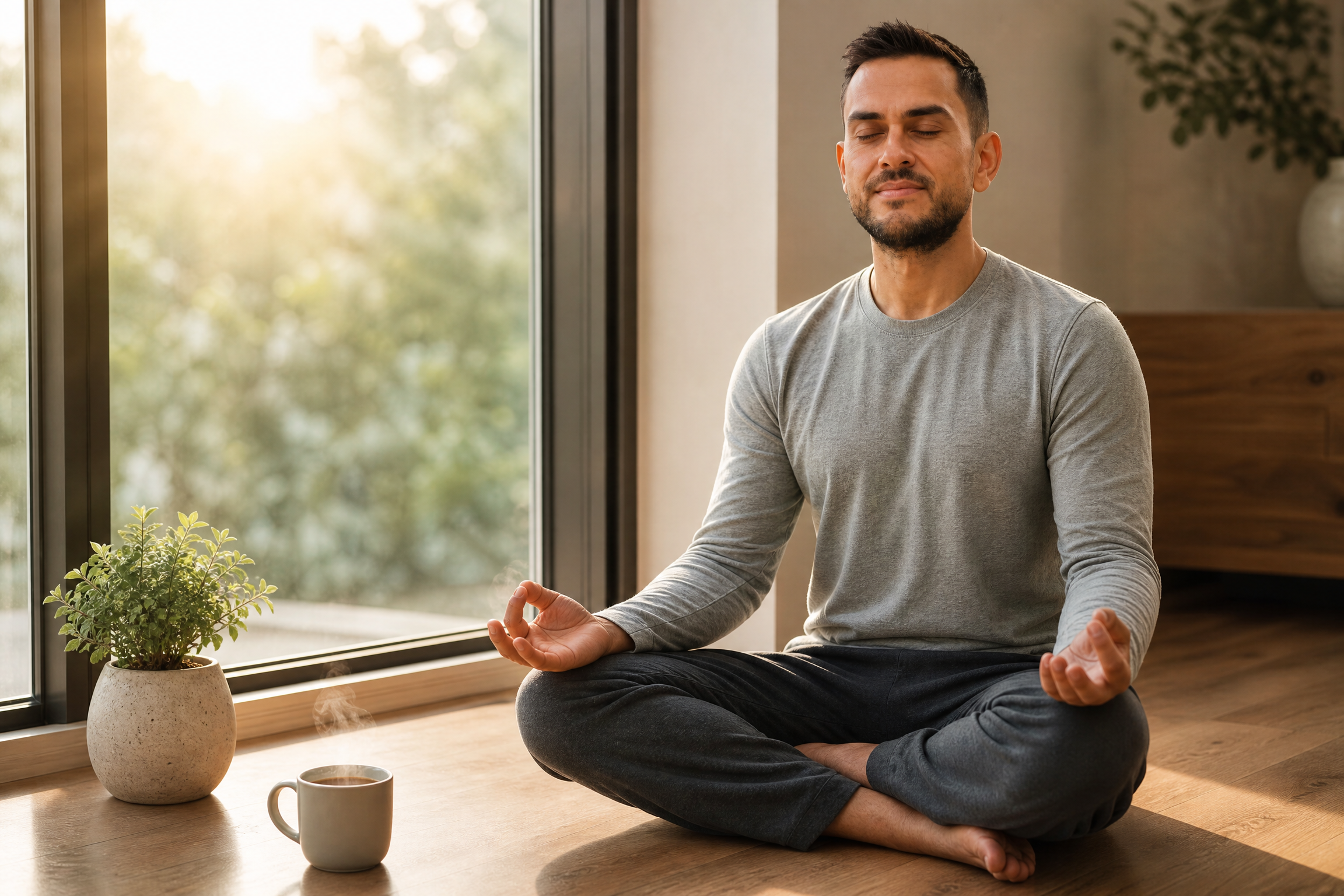 Sean Ali sitting quietly during a meditation practice